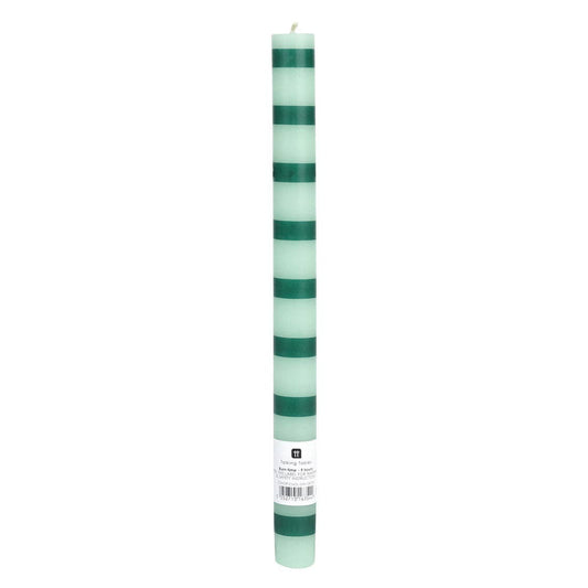 Talking Tables Green Stripe Dinner Candles | Summer/Winter Home Decor