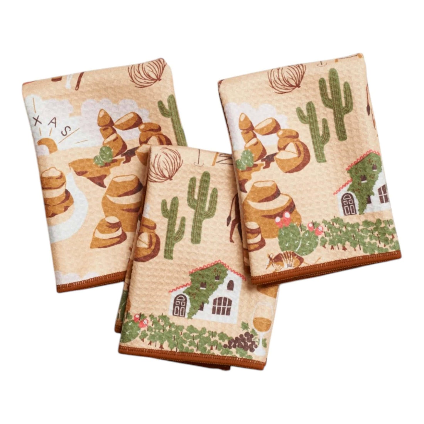 Once Again Home Mighty Mini Towel (Set of 3) Reversible - Texas