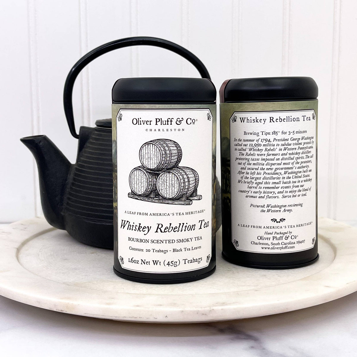 Oliver Pluff & Company Whiskey Rebellion Commemorative Tea Tin - 20 Teabags