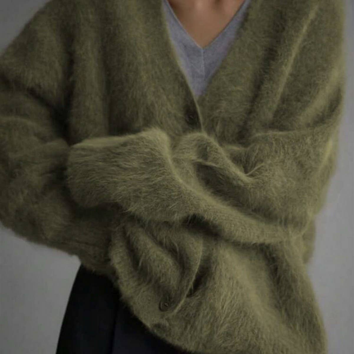 ACCITY Women's Cozy Faux Mink Cardigan Sweater
