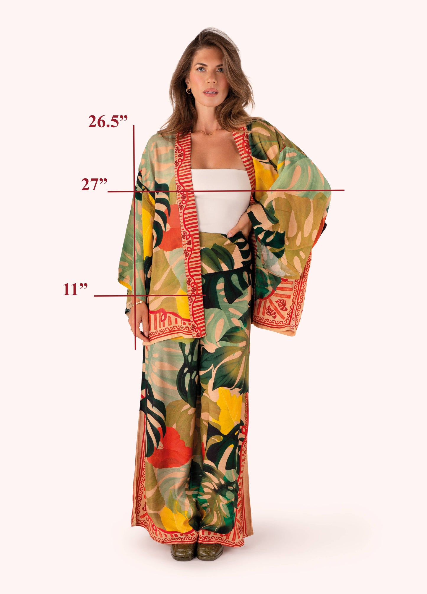 Kimono Jacket - Exotic Leaves, by Powder Designs