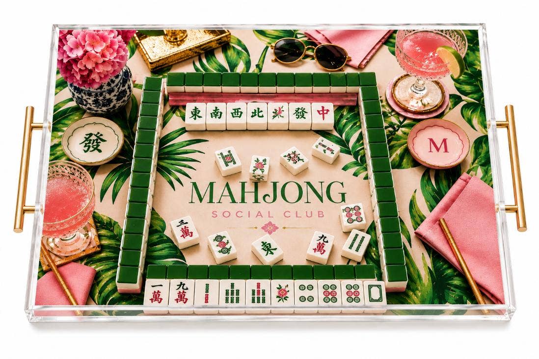 Palm Beach Mahjong Social Club – Acrylic Tray