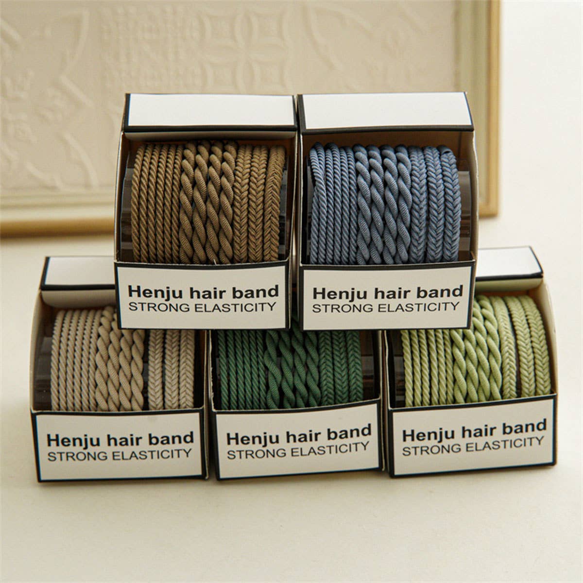 ACCITY Braided Cord Super Stretchy Elastic Hair Ties, 10pcs