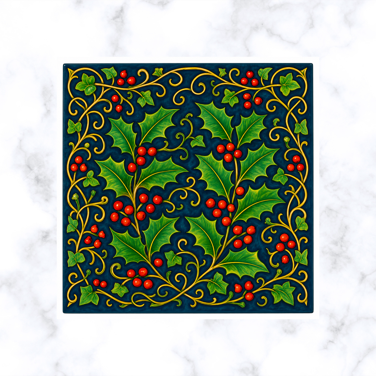 Holly Berry Christmas Trivet | Hostess Gift