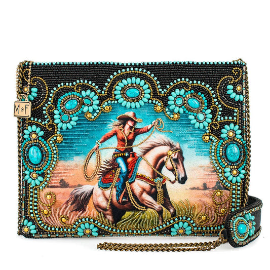 Mary Frances Cowgirl Beaded and Embroidered Western Crossbody Handbag