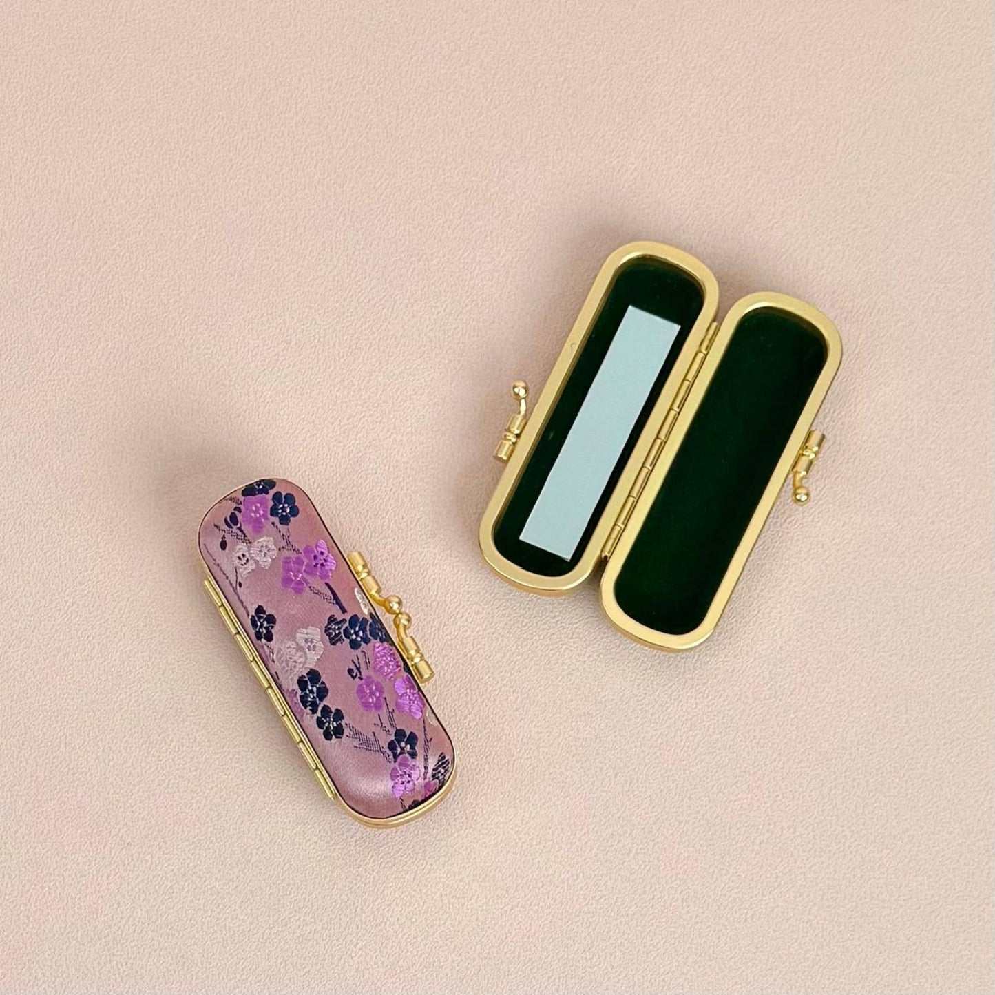 Cherry Blossom Lipstick Case with Mirror