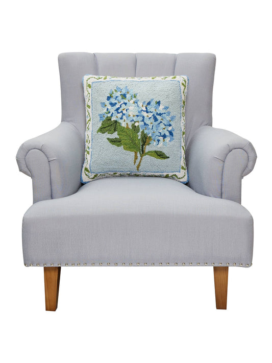 Peaking Handicraft Blue Hydrangea Hook Pillow - Sally Eckman Roberts