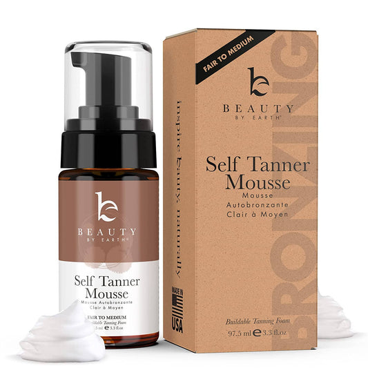 Beauty by Earth Self Tanner Body Tanning Mousse (3 Shades, 2 Sizes)