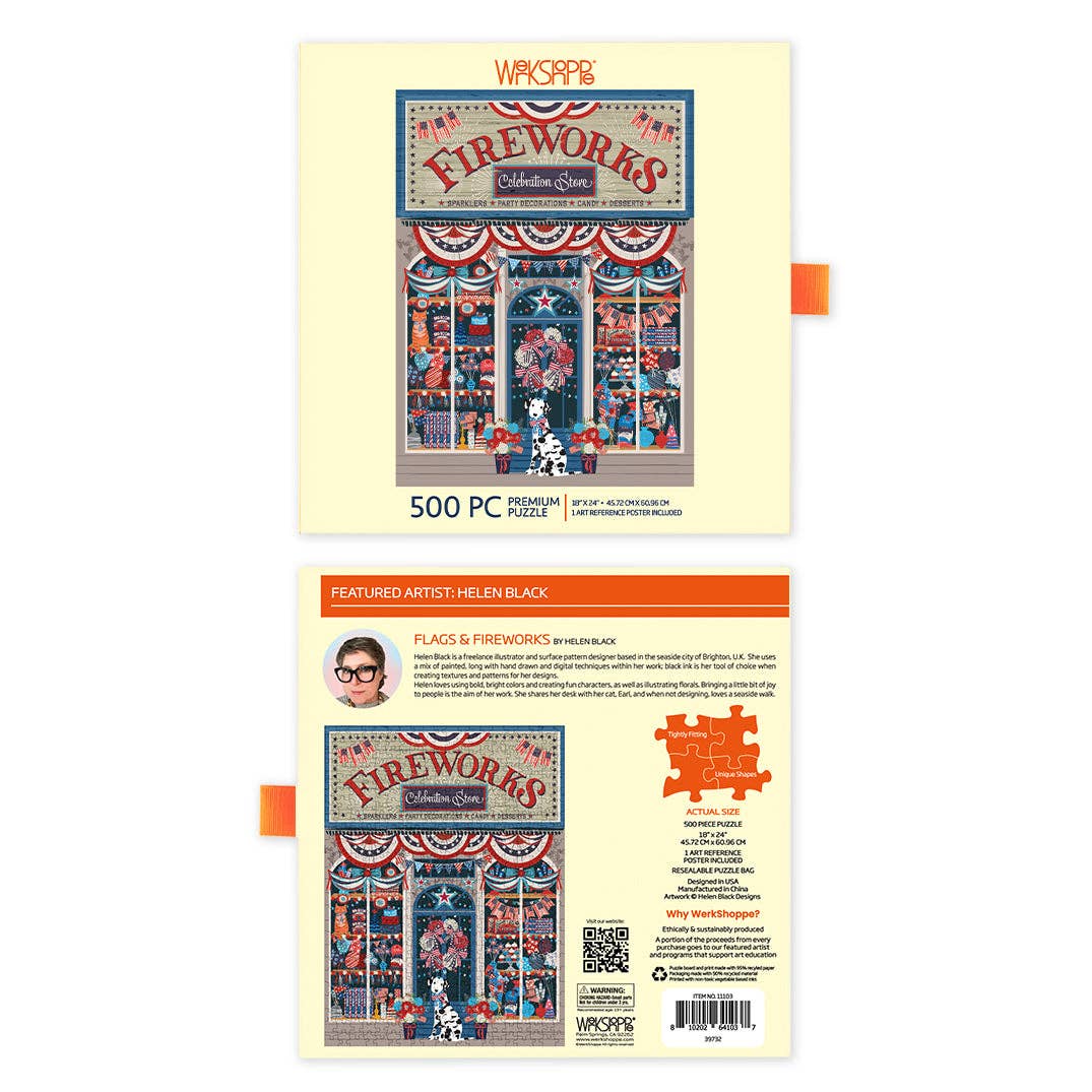 WerkShoppe Flags & Fireworks 500 Piece Puzzle