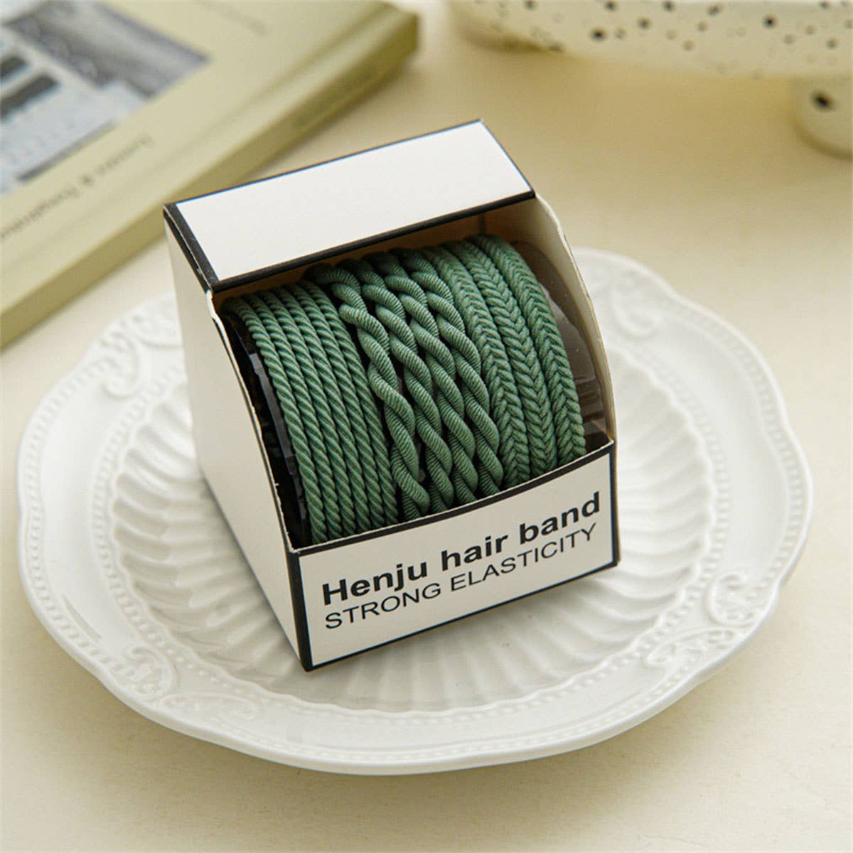ACCITY Braided Cord Super Stretchy Elastic Hair Ties, 10pcs