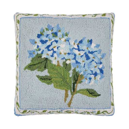 Peaking Handicraft Blue Hydrangea Hook Pillow - Sally Eckman Roberts