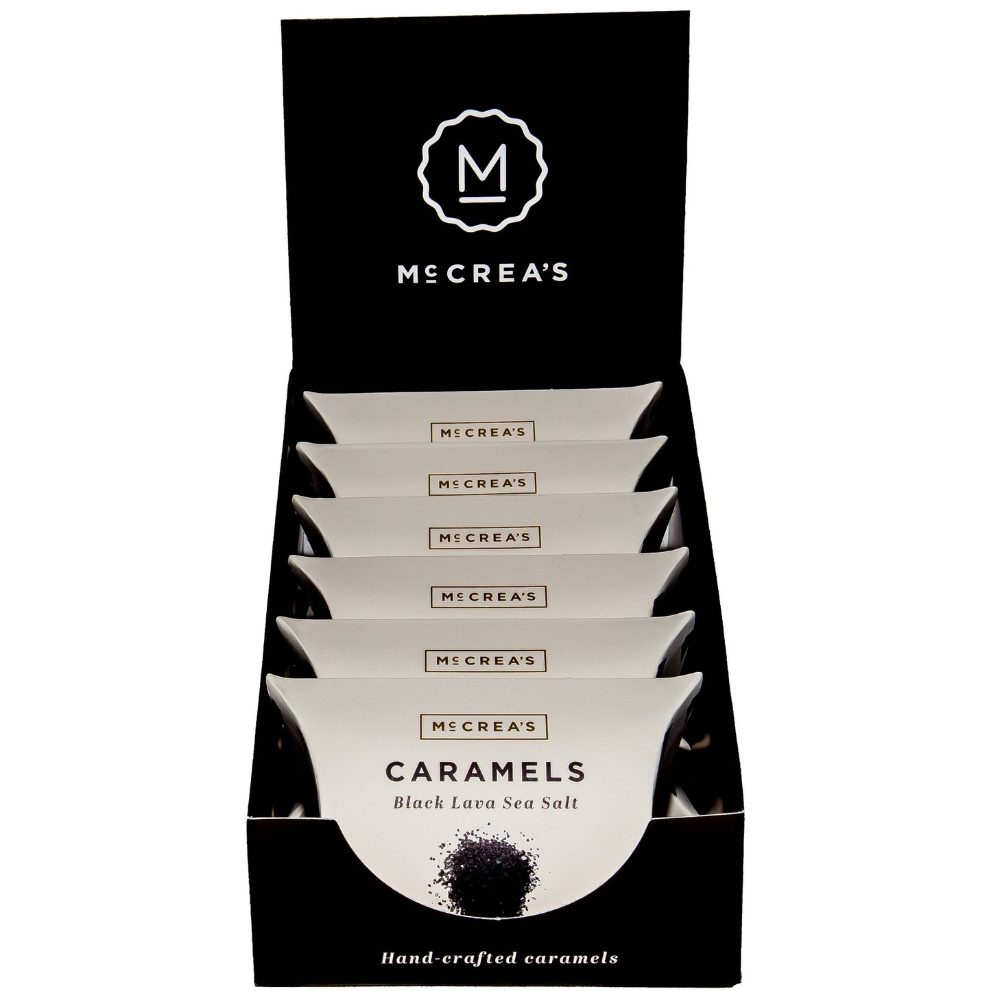 McCrea's Candies Caramels Pillow Box - Black Lava Sea Salt