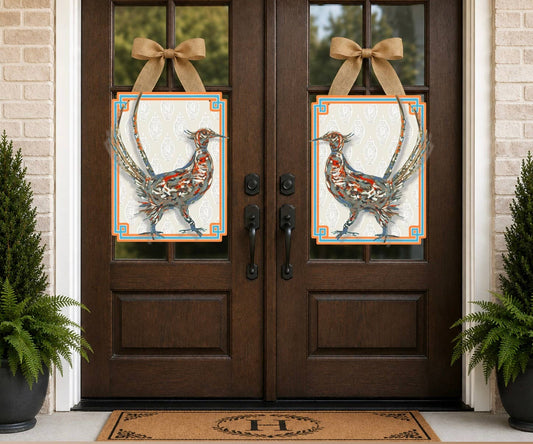 Mid Mod Large Designer Posh Pheasant Door Hangers
