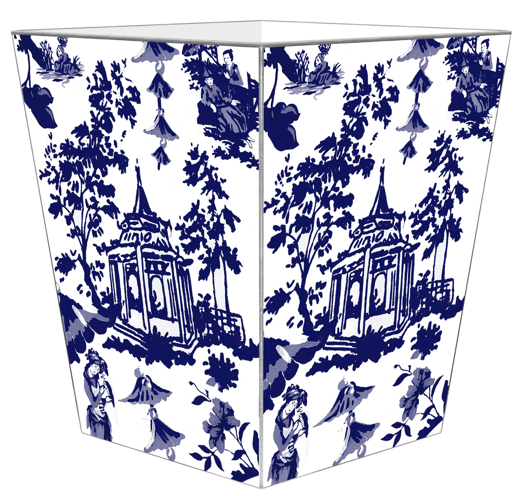 Marye-Kelley Chinoiserie Pagoda Tissue Box Cover - Thumbnail 3