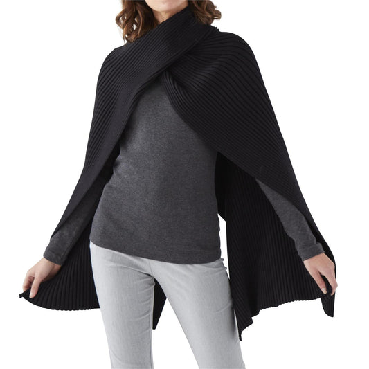 K&K Ribbed Cross Over Cape
