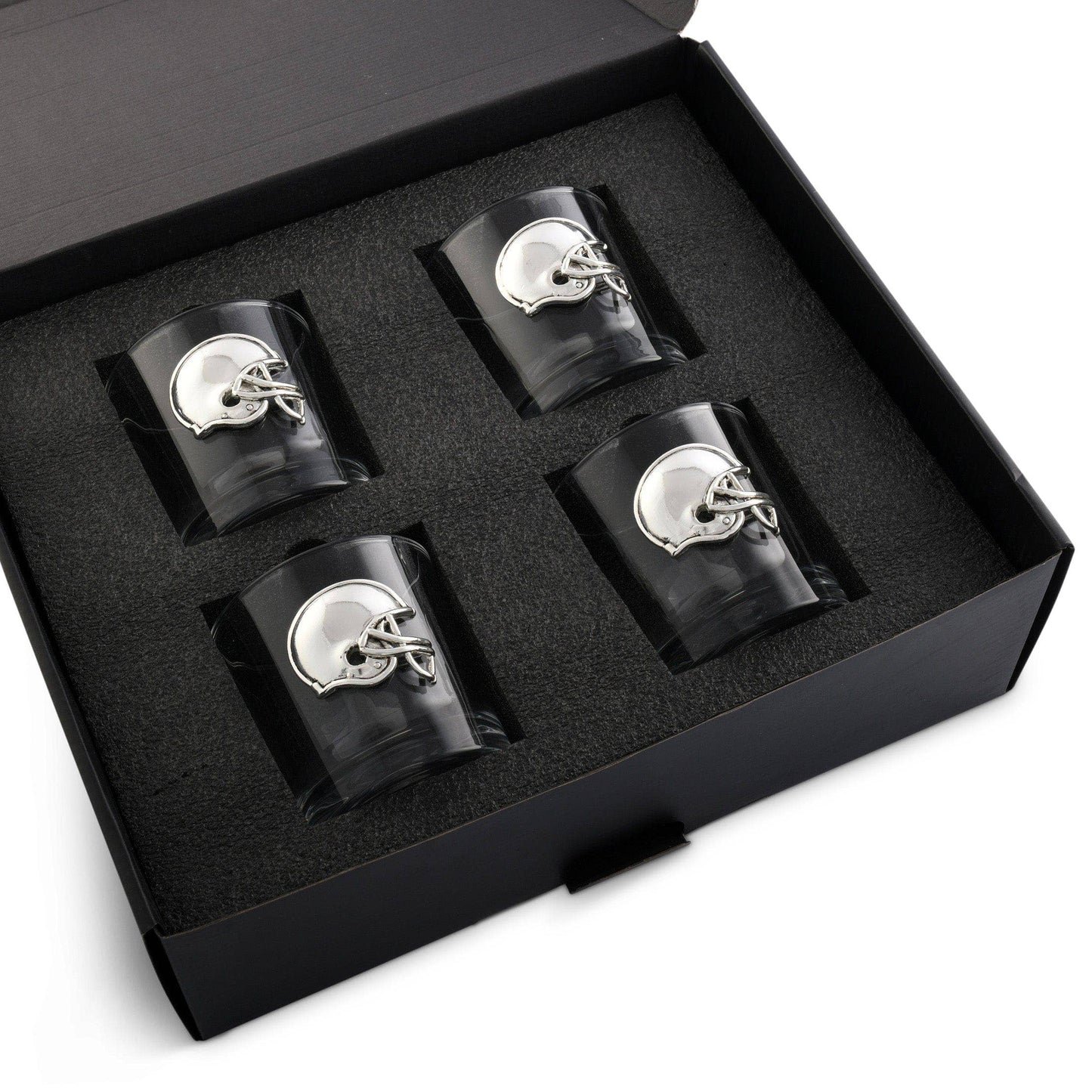 Arthur Court Football Helmet Bar Glasses Set of 4