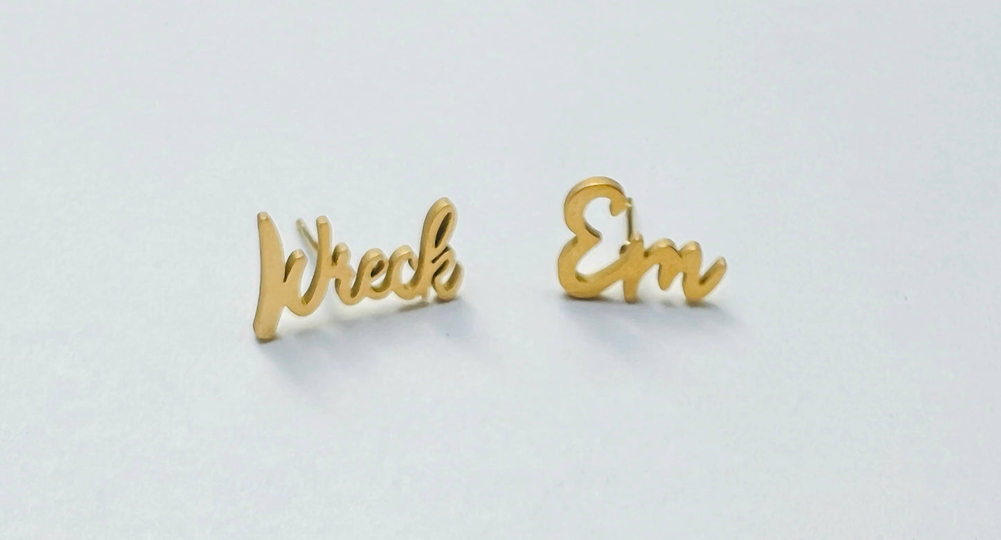 Steele Sloan Designs Wreck Em Texas Tech Red Raiders Hypoallergenic Stud Earrings