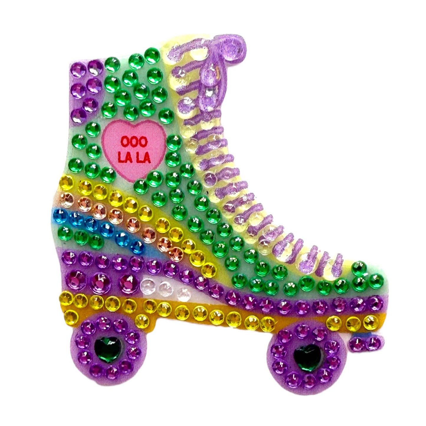 StickerBeans - Sweethearts Roller Skate Rhinestone Sticker 2" Cut to Shape