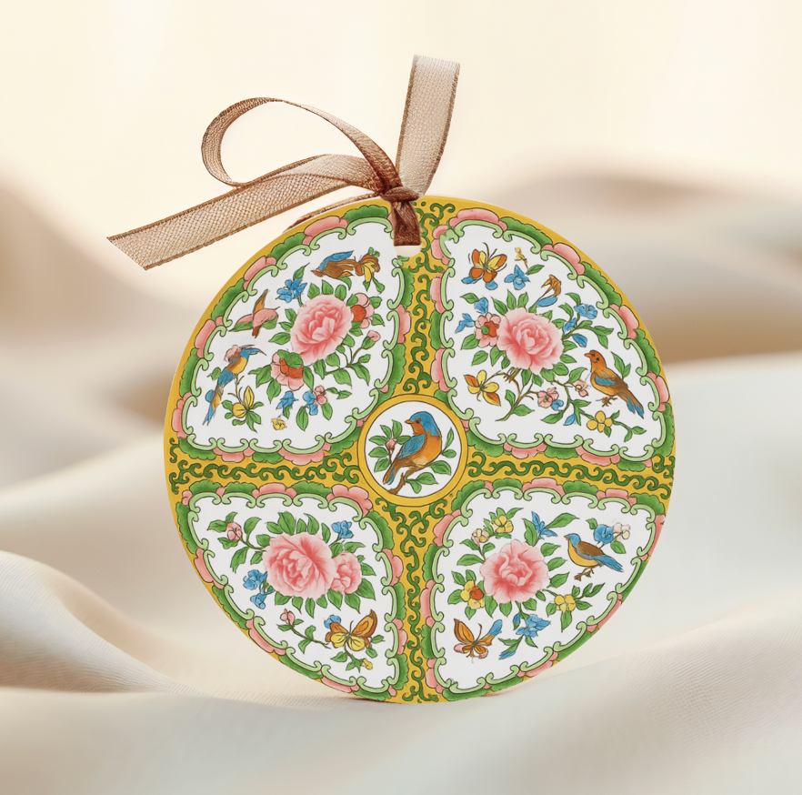 Design Carolinas Antique Rose Medallion Round Gift Tag (Set/Individual)