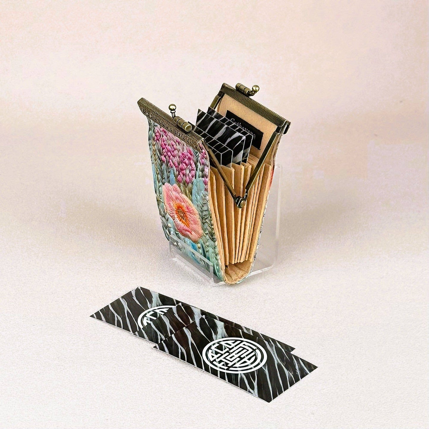 RFID Floral Embroidery Card Holder