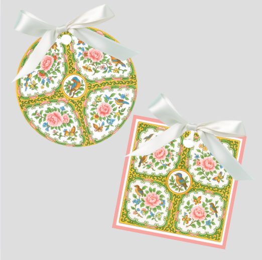 Design Carolinas Antique Rose Medallion Round Gift Tag (Set/Individual)