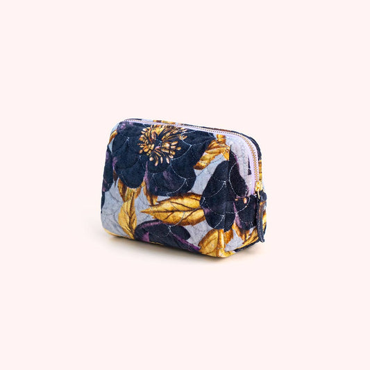 Hellebore Quilted Velvet Vanity Bag by Powder Design