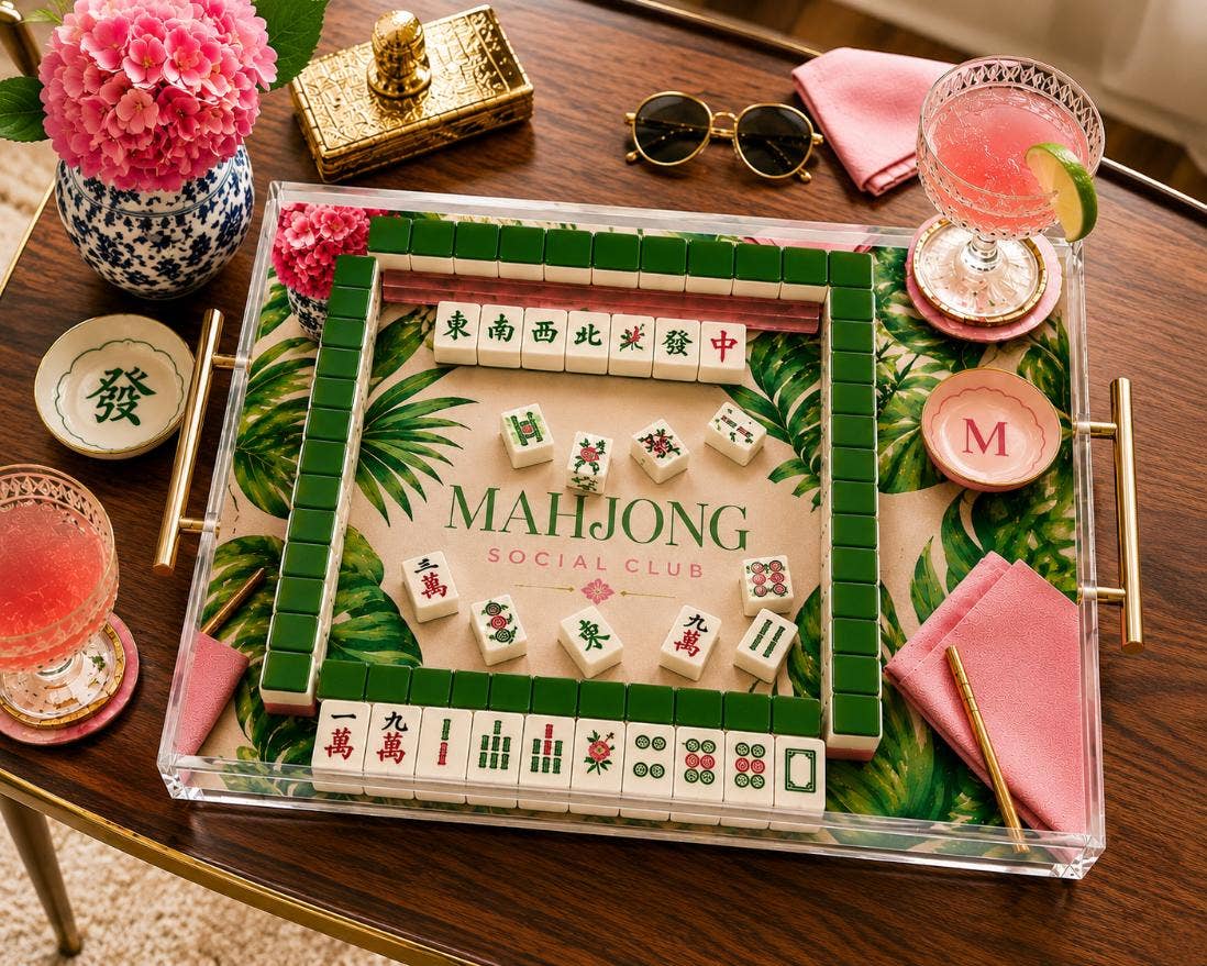 Palm Beach Mahjong Social Club – Acrylic Tray