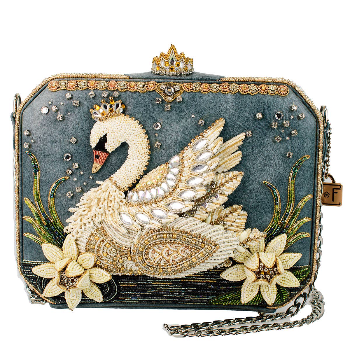 Mary Frances Swan Princess Hard Sided Ivory Swan Handbag
