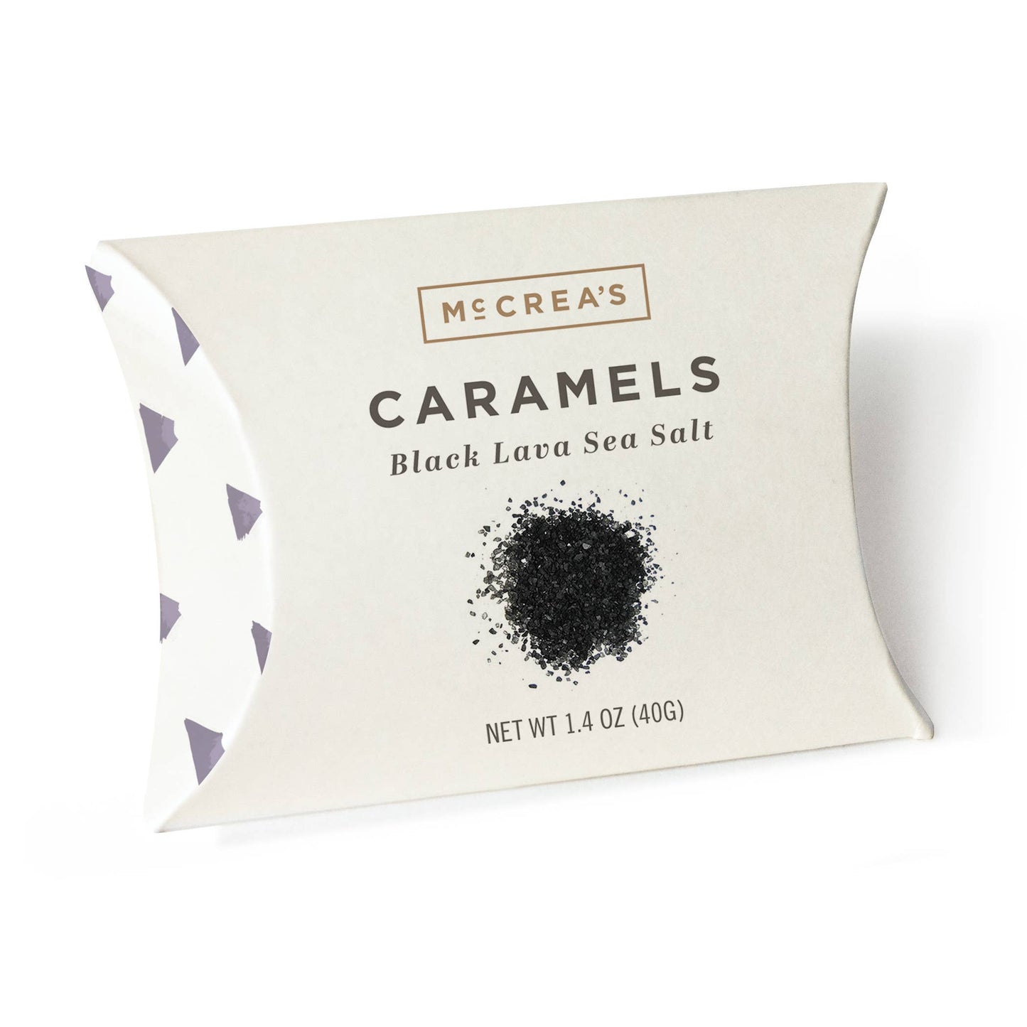 McCrea's Candies Caramels Pillow Box - Black Lava Sea Salt