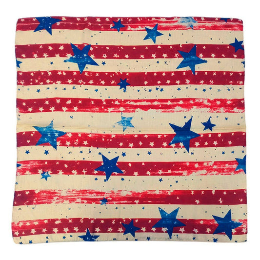 Vintage Patriotic American USA Flag Print Square Scarf