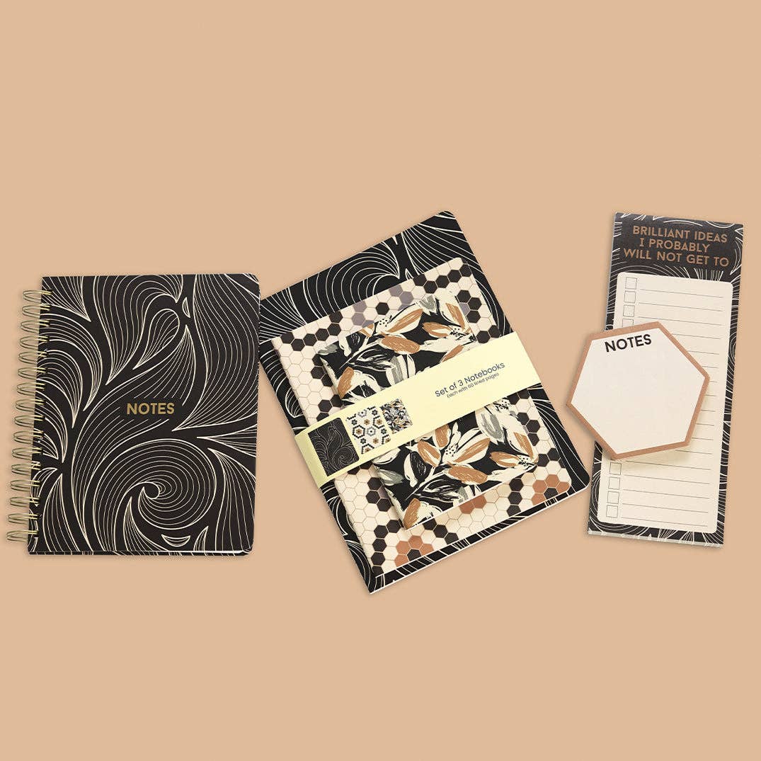 Werkshoppe's Leaf Tiles Stitched Notebook Set