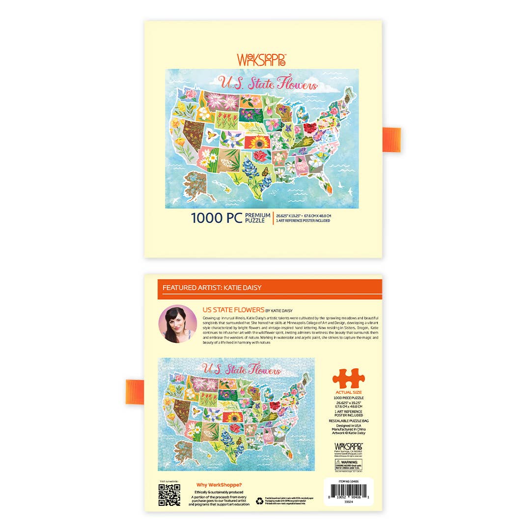 WerkShoppe U.S. State Flowers 1000 Piece Puzzle