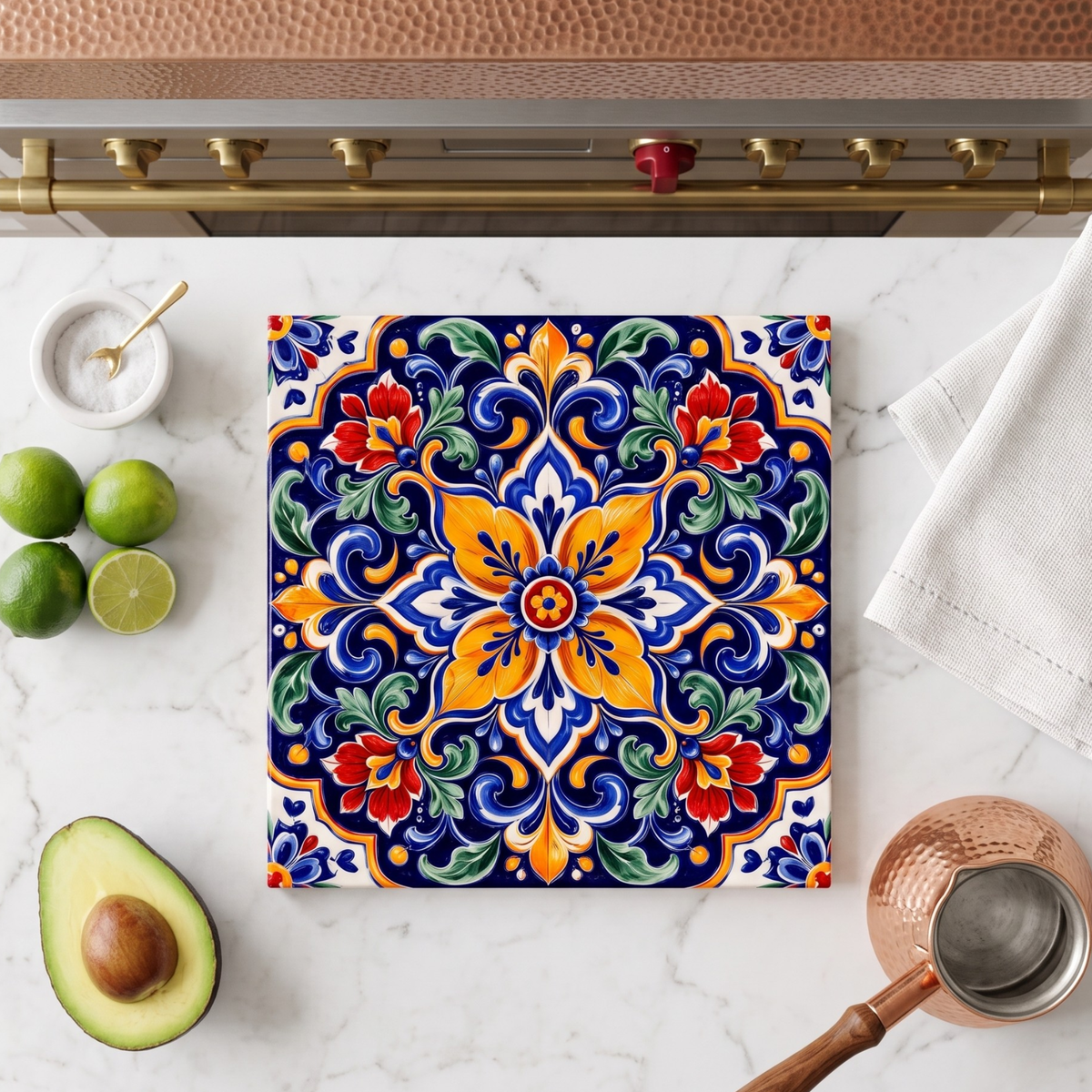 Highland Row Talavera Floral Ceramic Trivet