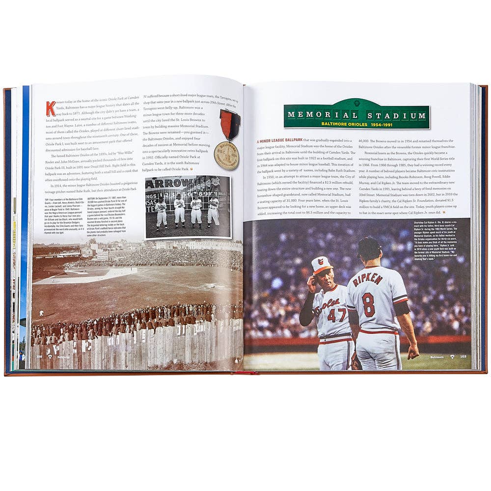 Graphic Image "Ballparks Past and Present" Leather Bound Book