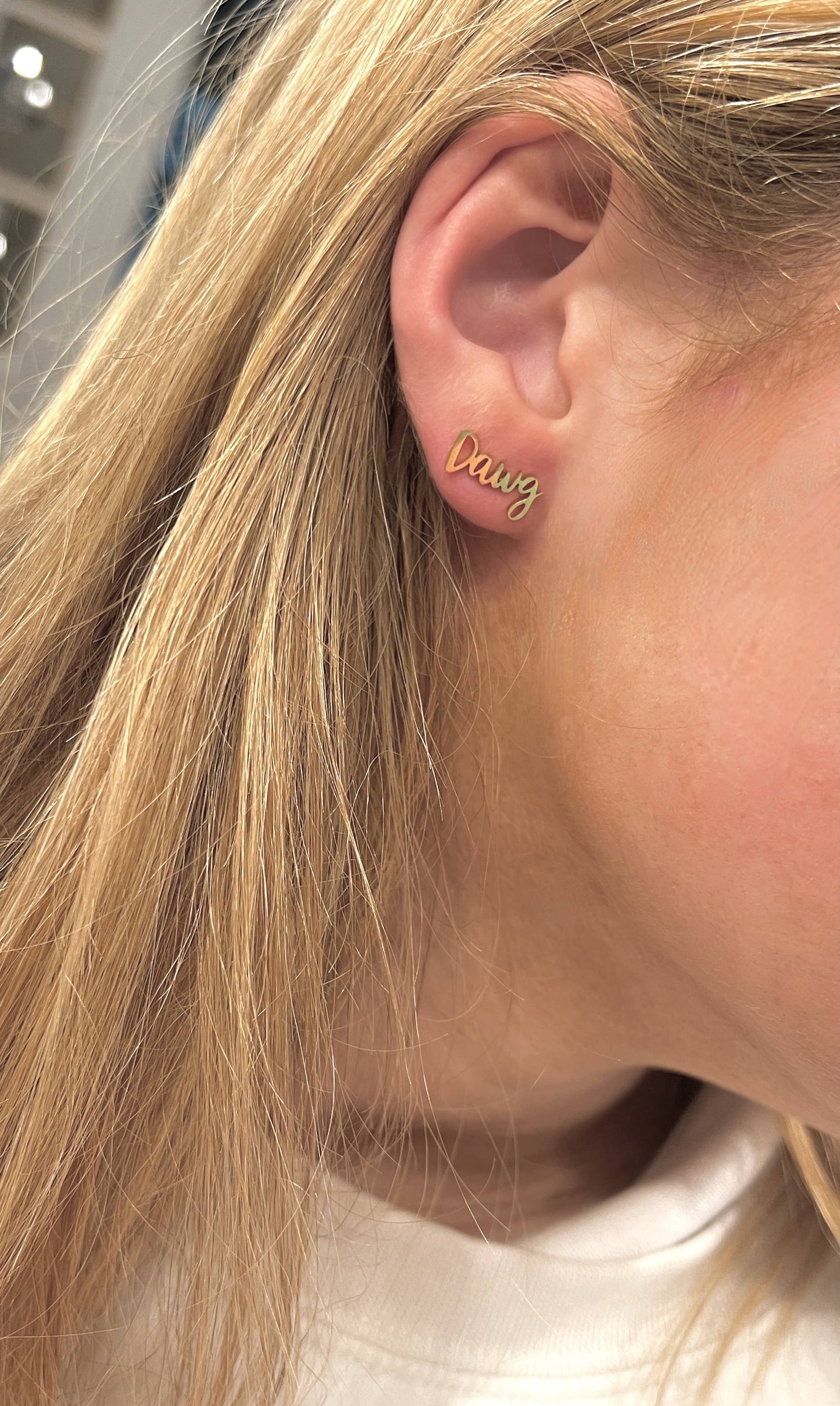 Steele Sloan Designs Dawg Mom Gold Stud Earrings with Gold Bulldog Earrings Combo