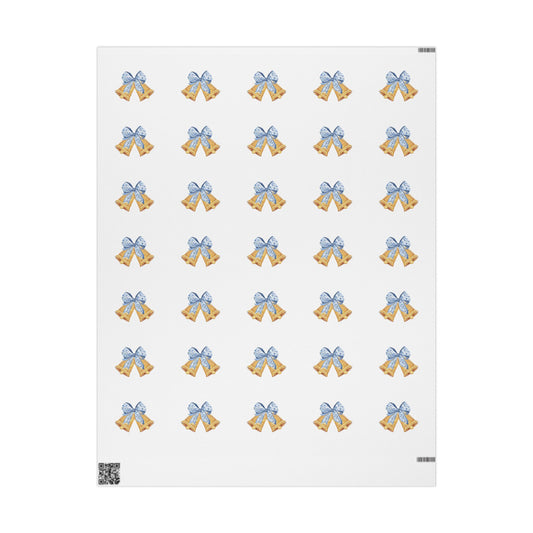 Blue Chinoiserie Bow & Bell Gift Wrapping Paper