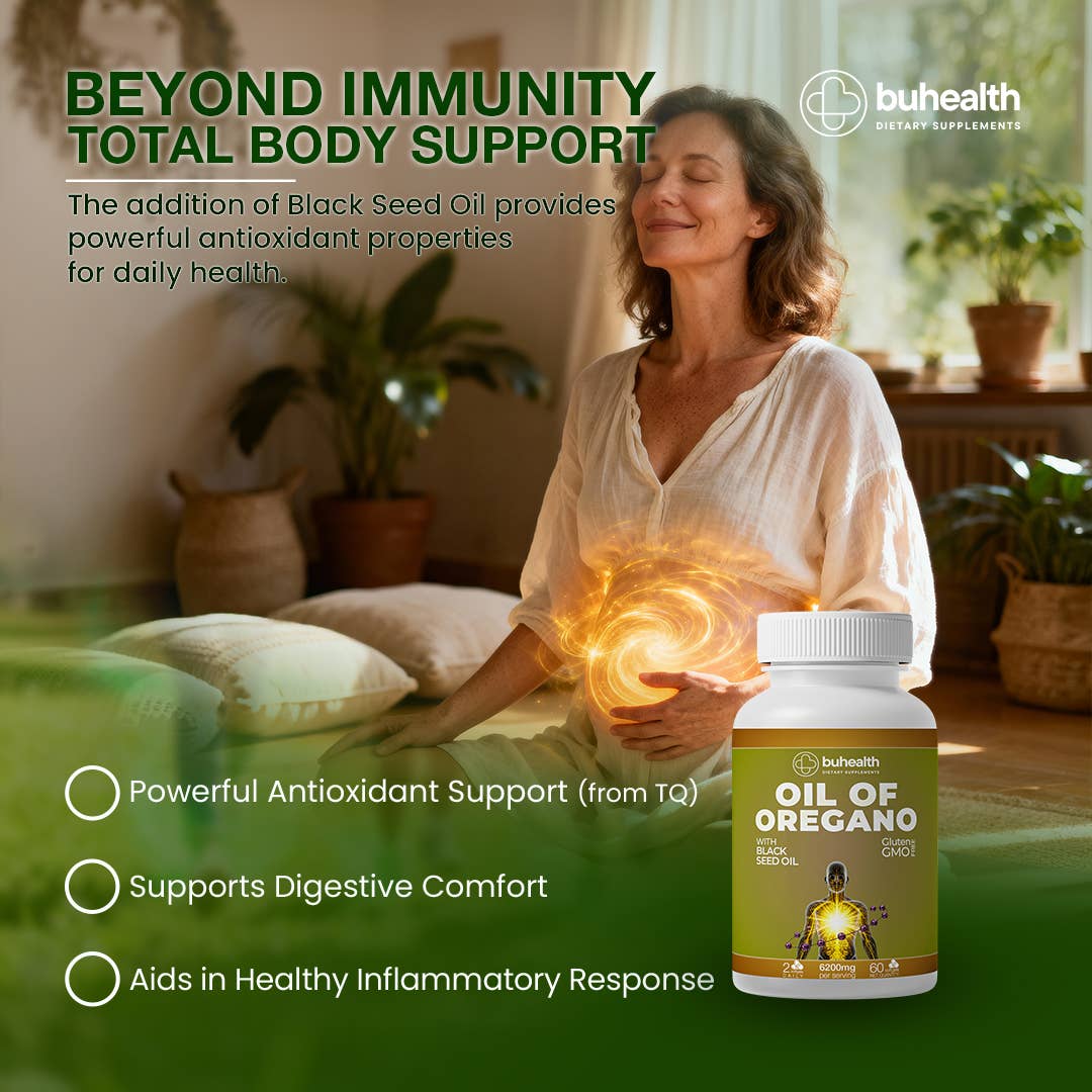 BuHealth Oregano Oil with Black Seed Oil Softgel 6200 mg