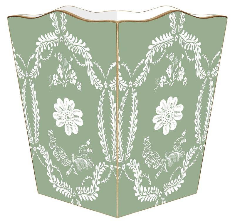 Marye-Kelley Sage Provencial Wastepaper Basket