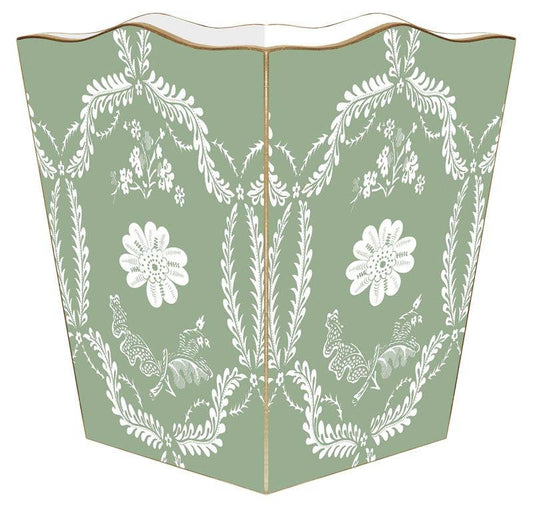 Marye-Kelley Sage Provencial Wastepaper Basket