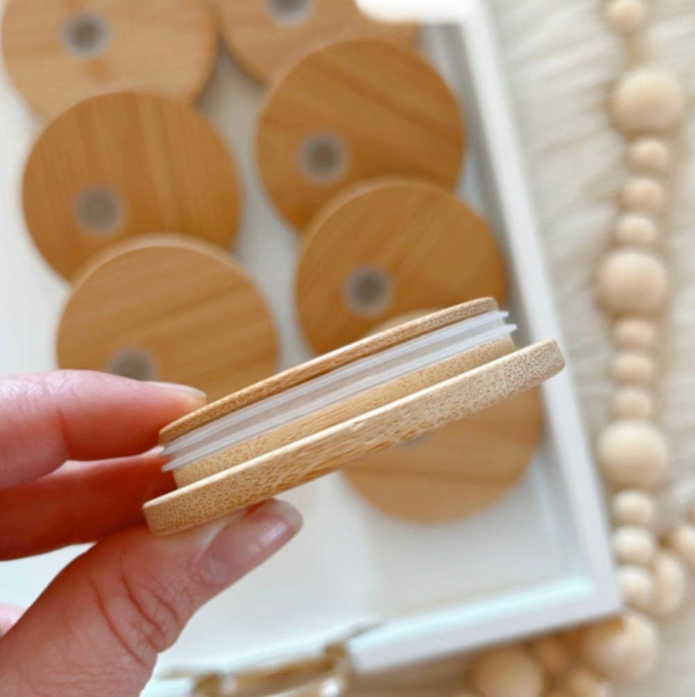 Pray More 16 oz Glass Cup with Bamboo Lid