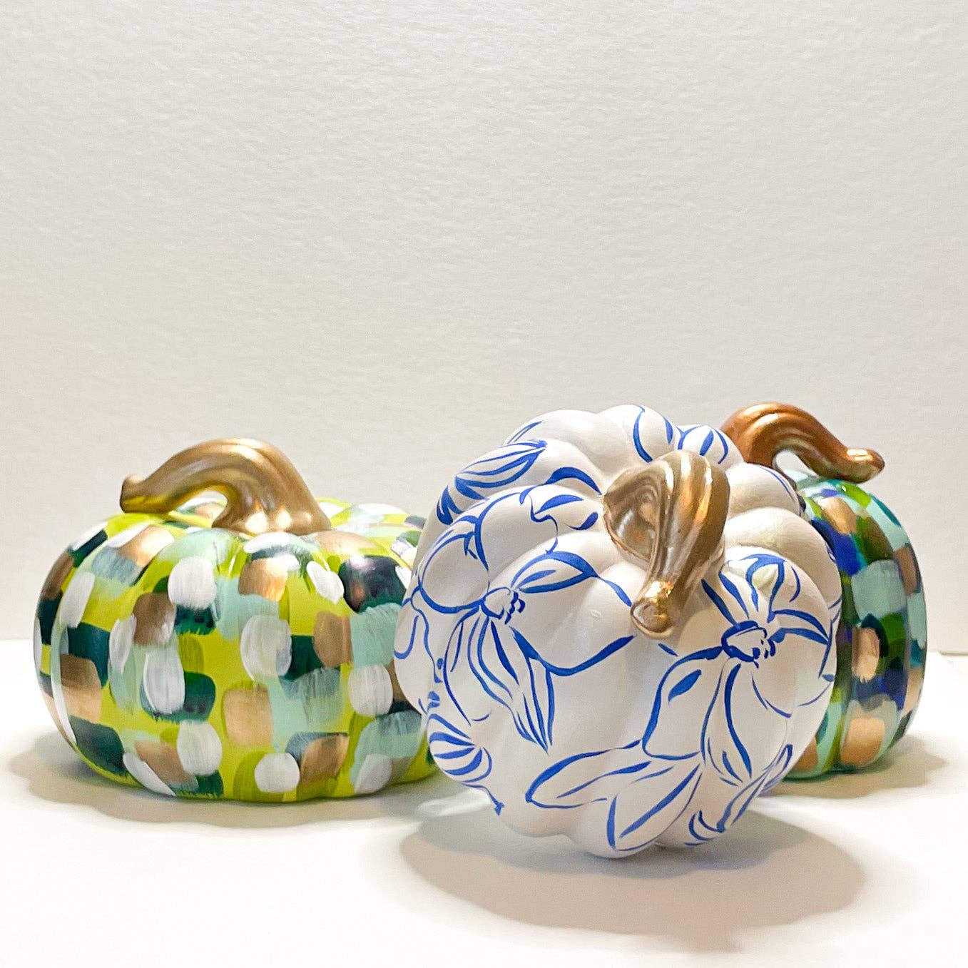 Jessica Reynolds Blue Green Abstract Pumpkin