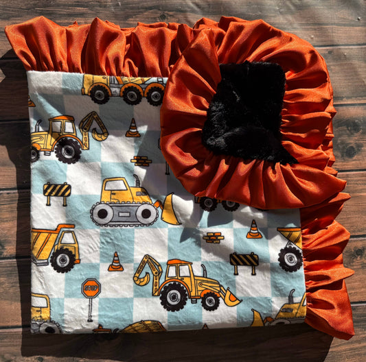 Cuddle Couture Checkered Construction - Teether Minky