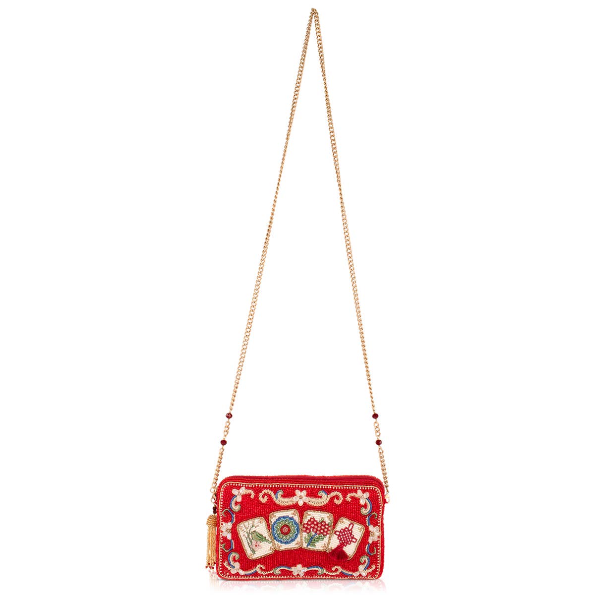 Mahjong Mood Red Tile Game Crossbody Handbag