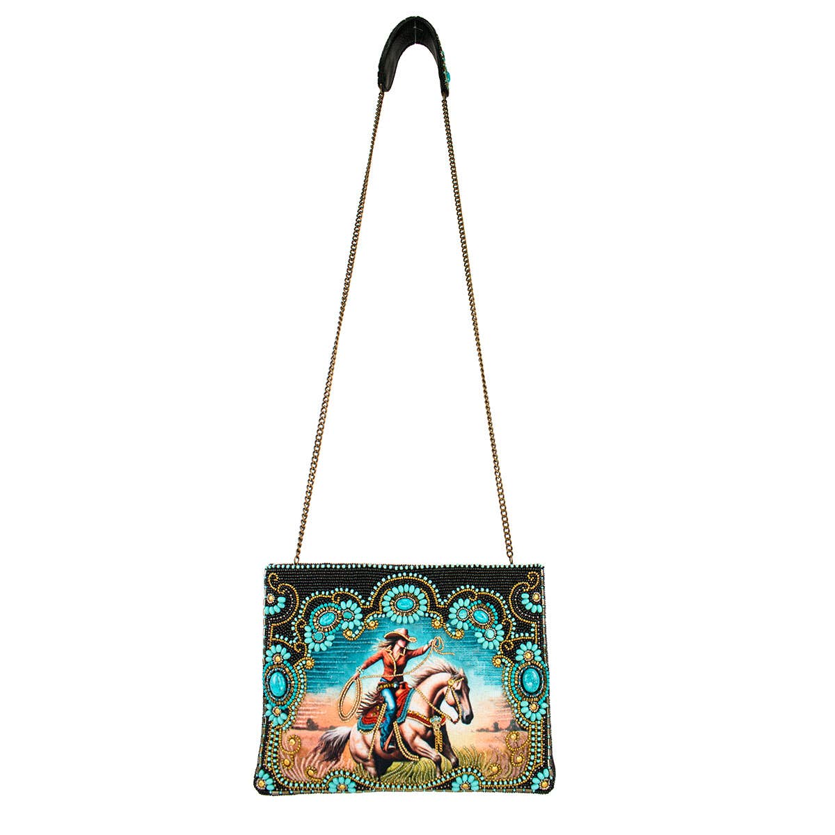 Mary Frances Cowgirl Beaded and Embroidered Western Crossbody Handbag