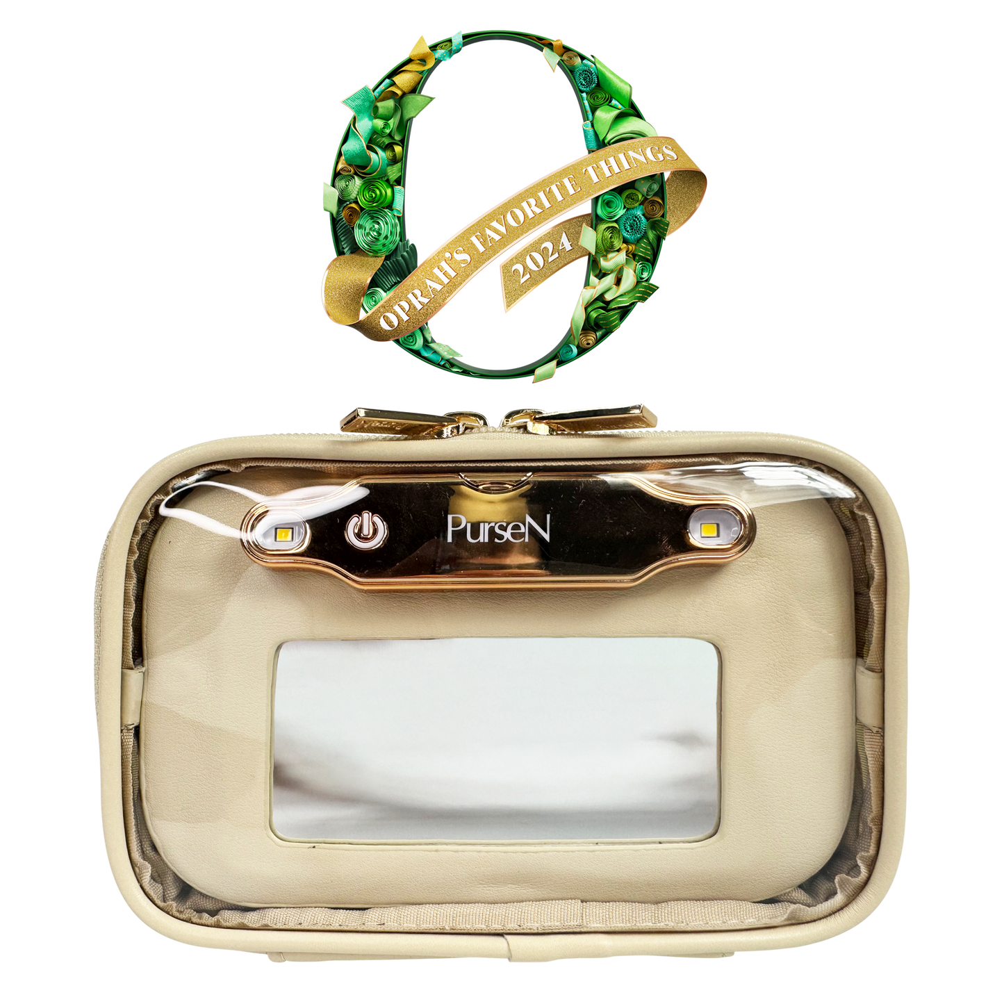 PurseN LITTMINI • Lighted Mirror Case • Latte