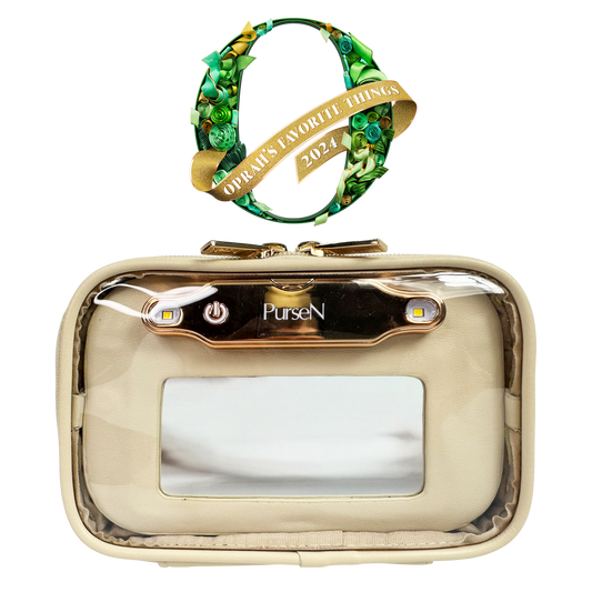 PurseN LITTMINI • Lighted Mirror Case • Latte