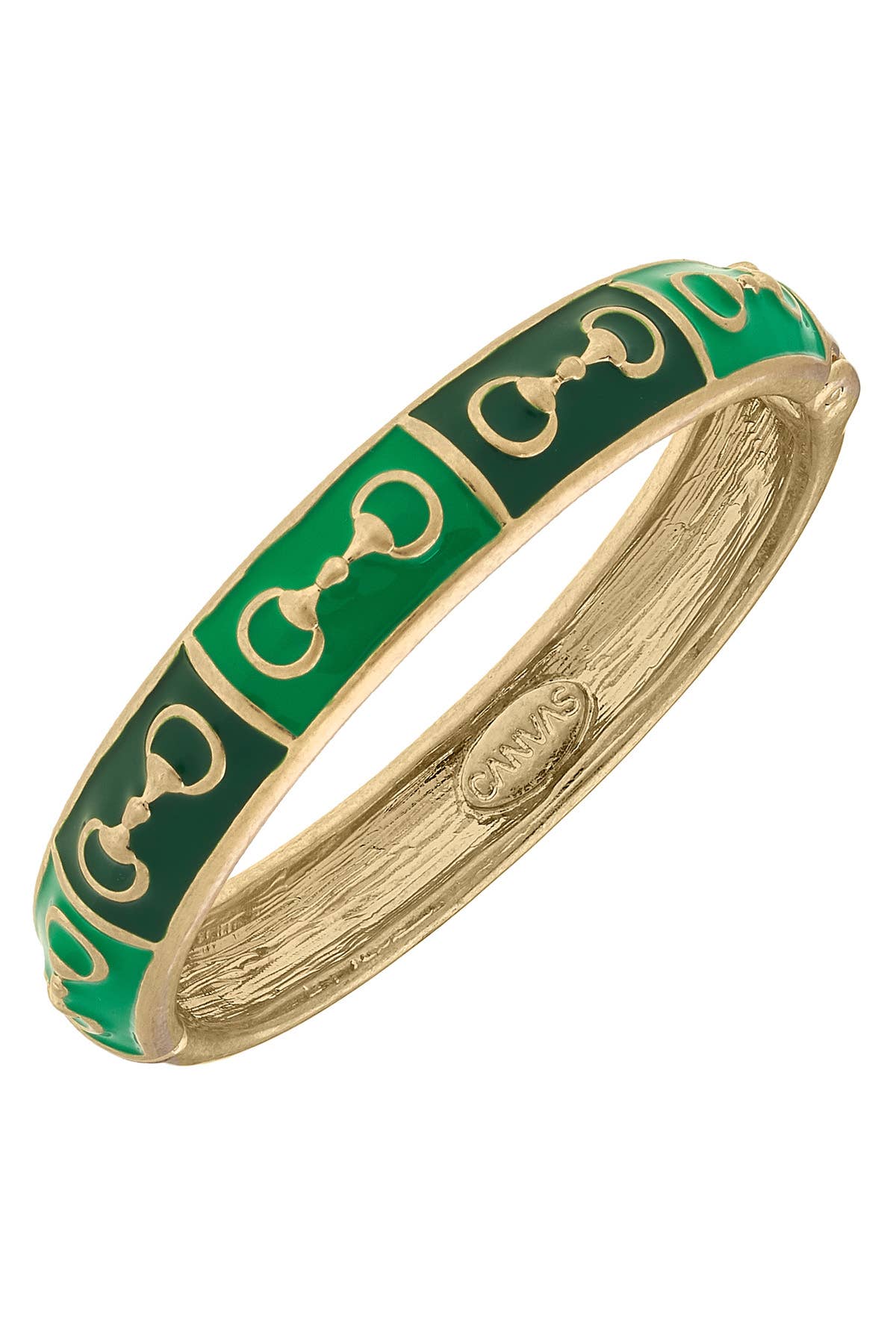 Canvas Style Percy Horsebit Sculpted Enamel Hinge Bangle