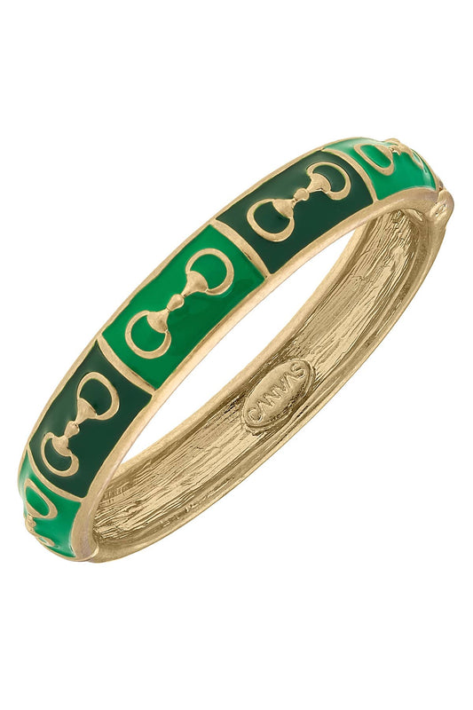 Canvas Style Percy Horsebit Sculpted Enamel Hinge Bangle
