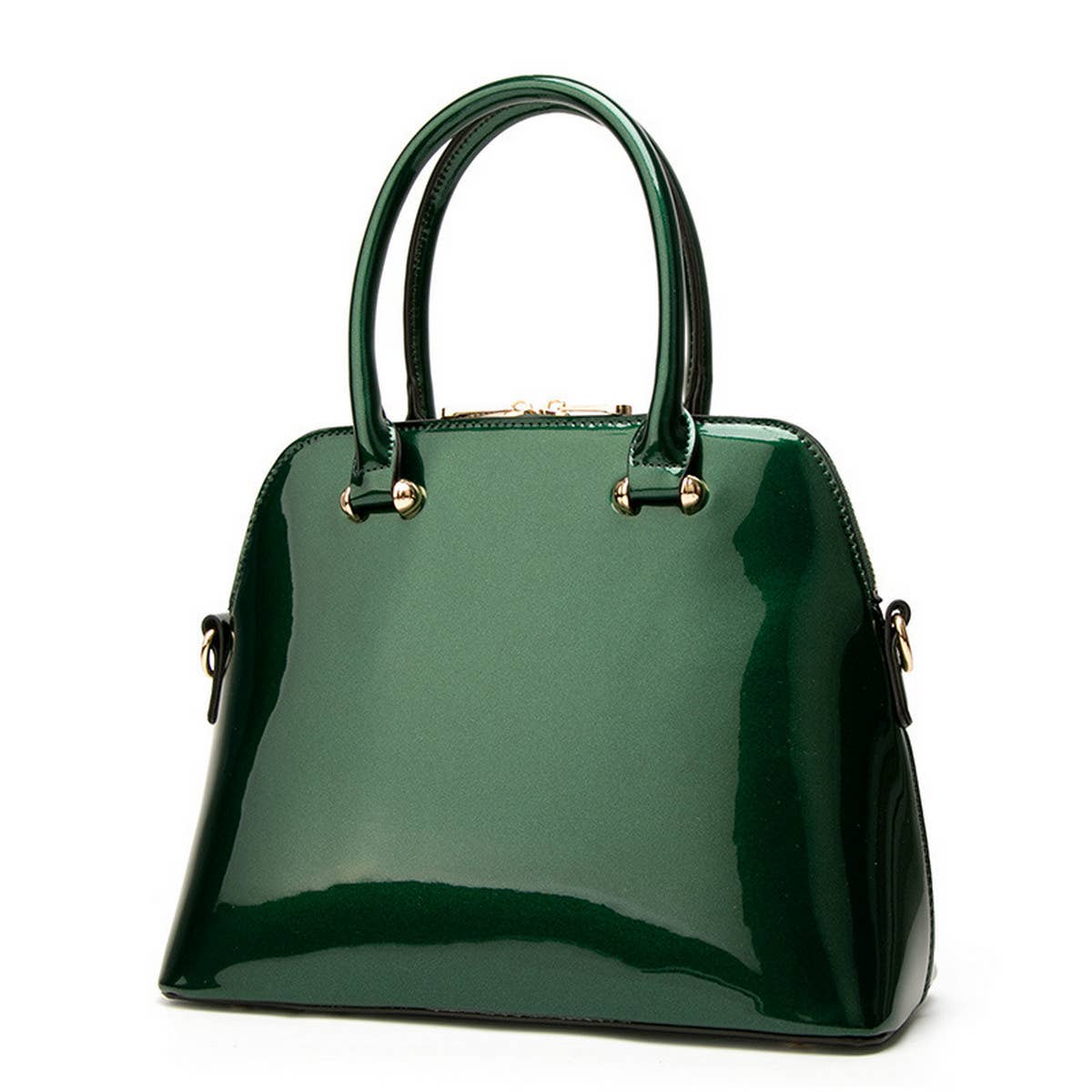 ACCITY Emerald Dome Patent Leather Satchel