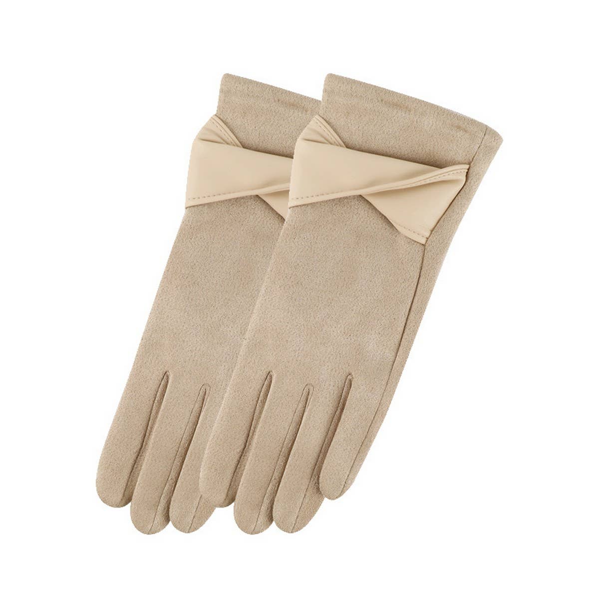 Bow Suede Gloves – Touchscreen Warm Winter